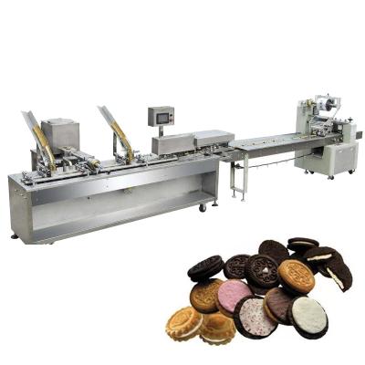 China Automatic Jam Sandwich Biscuit Bakery Soft Hard Biscuit Center Cream Filling Machine for sale