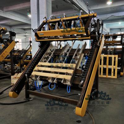 China China Complete Pneumatic Blocks Wooden Pallet Nailing Equipment for 750-1300 Pallets Size for sale