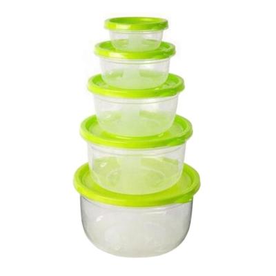 China 5pcs Factory Direct Wholesale Microwavable Super Plastic Square Round Crisper Food Container Set for sale