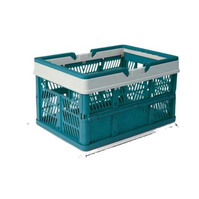 China Factory Direct Super Freshness Preservation Kitchen 33L Vegetable Foldable Storage Plastic Baskets With Hands And Lid For Shopping for sale