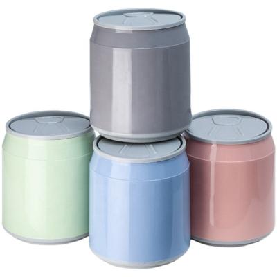 China Cover Rolling Type - 2 Pieces Storage Plastic Push Type Mini Small Creative Office Trash Cans Bucket Waste Bin Waste Paper Basket With Lid for sale