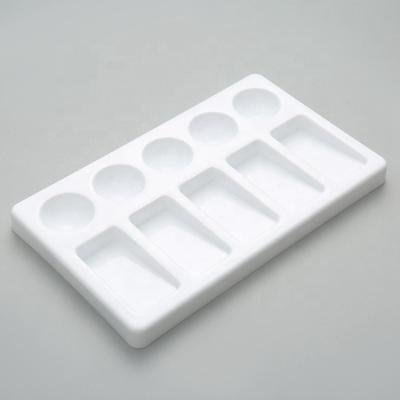 China Wholesale 10PCS Wholesale 10 Color Super Mordern Simple Material Place Plastic Tray Paint Palette For Art Students for sale