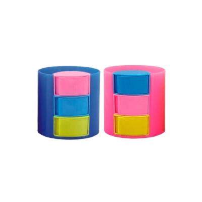 China Multifunctional 3 Layer Factory PP Mordern Mini Student Simple Direct Plastic Storage Cute Playpens Box Round Pen Holder for sale