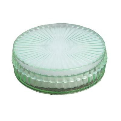 China Mordern Single Super Plastic Transparent Round Desktop Financial PS Financial Money Counting And Moisturizing Finger Sponge Box With Lid for sale