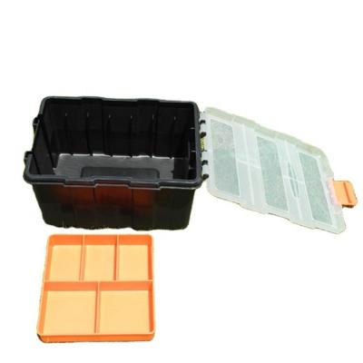 China Small Large Car Hard Mordern Crate Single Retail Stackable Heavy Duty Empty Storage PP Material Plastic Tool Box for sale