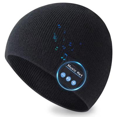 China COMMON BLUE Wireless Rechargeable Built-in Speakers Wireless Stereo Earphones Winter Wirreless Hat Tooth Music Wirreless Hat Harphone Gifts for sale