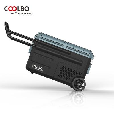 China Wholesale 12V 24V Coolbo Plastic Mobile Freezer DC Dual Zone Car Coolbo 50L Portable Refrigerator 50L Temperature Display For Traveling Camping for sale