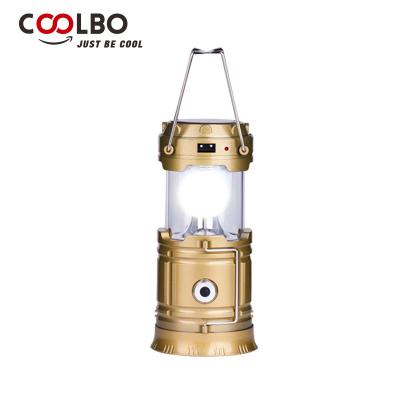 China Coolbo Brightness LED Camping Lantern Outdoor Portable Shrink Height Charging Solar Power Supply for sale