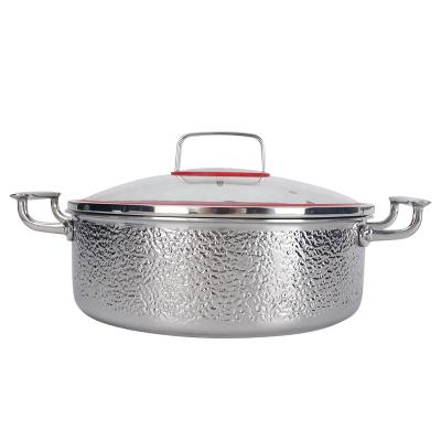 China Sustainable Unique Design 30cm Hot Pot With Double Grids Handmade Chinese Style 316 Stainless Steel Non-stick Cooking Pots for sale