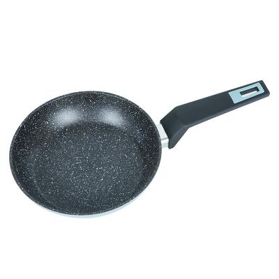 China Blue Customized Traditional Home Kitchen Frying Pan With Induction Pot Bottom Non Stick Pan With Non Slip Handle for sale