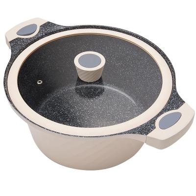 China Sustainable Home Kitchen Stick Non Cooking Pot 28 cm Non-liner Soup Pot Lvory Cooking Pots for sale