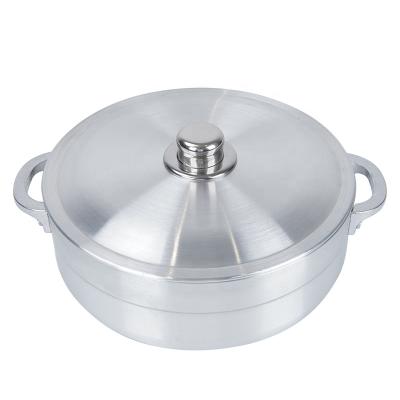 China Factory Wholesale Viable Aluminum Pot Soup Pan No-Stick Sanding Pots Cooking With Double Ears for sale