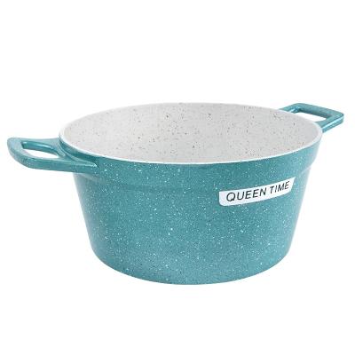 China Kitchen 28cm Non Stick Sustainable Home Cooking Pot Casserole With Lid Die Cast Aluminum Soup And Stock Pot for sale