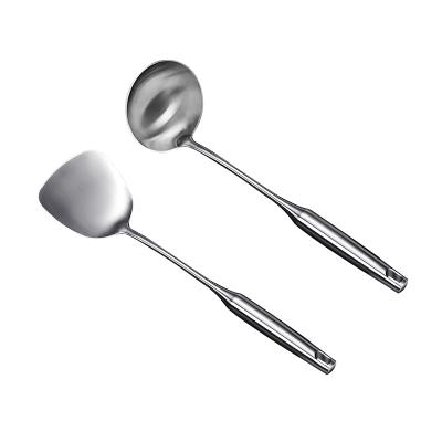 China Sustainable Safe Cookware Heat Resistant Kitchen Utensils Set 304 Stainless Steel Non-Stick Spatula And Spoon for sale