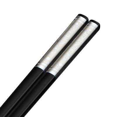 China Reusable Non-Toxic Wholesale Metal Chopsticks Reusable Packaging Gift Viable 10 Pairs Black Chinese Alloy Wedding Plastic Chopsticks for sale