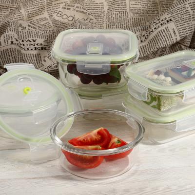 China Freshness Preservation Best Selling Amazon Food Grade Food Grade Food Storage Container Eco-friendly Leakproof Glass Set, Fruit Preservation Box for sale