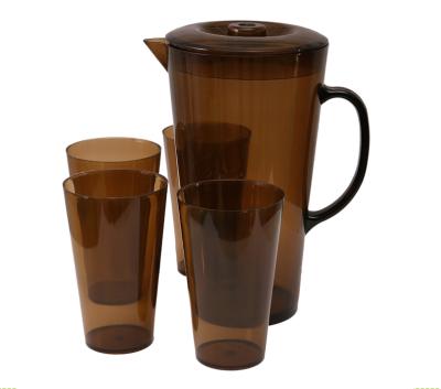 China 2020 Viable China factory wholesale custom cheap drinking plastic logo 2L pitcher tea jug with cups for sale