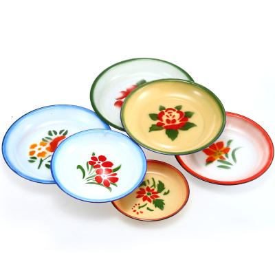 China Sustainable factory wholesales cheap promotion enamel tray cookware soup rice dish for sale