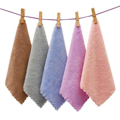 China Square Face Towel Soft Children's Face Towel Coral Kid Safe Fleece Small Towel for sale