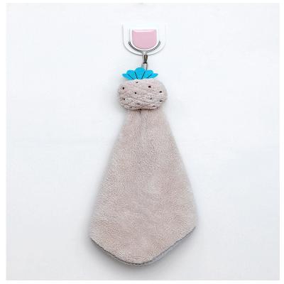 China Wholesale Cute Hanging Towel Coral Fleece Hand Towel QUICK DRY Custom Kitchen Towel for sale