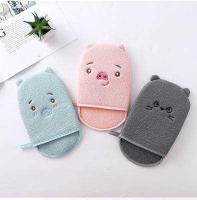 China Long Handle Exfoliating Gloves Baby Bath Glove Kids Baby Bath Towel Mitt For Child for sale