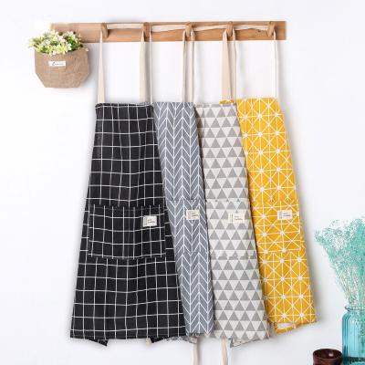 China Eco-Friendly Apron Baking Cooking Printed Canvas Apron With Two Pockets 100% Organic Cotton Apron for sale