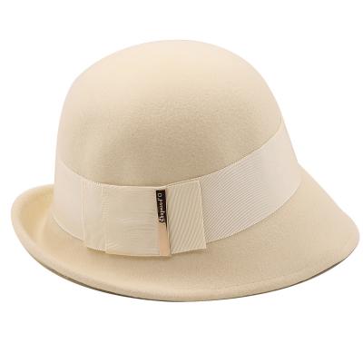 China Wholesale100%wool plush women's hat fashionable cuban ribbon for Indiana Jones hat felt hat girls girls for sale