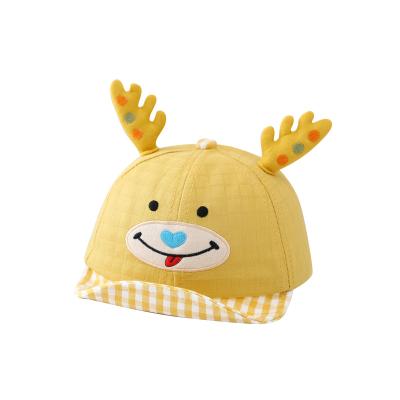 China Eco-Friendly Cozy Cute 0-1 Years Old Cotton Baby Boy And Girl Antlers Knit Hat For Baby for sale