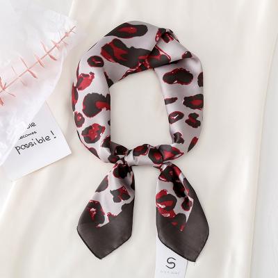 China Wholesale Miss Head Satin Hair Print Multifunctional Digital Silk Bandana Designer Scarf Imitate Twill Silk Scarf for sale