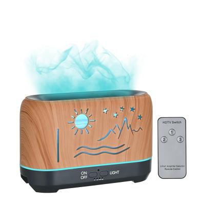 China Ultrasonic Home Fragrance Aromatherapy Scent Diffuser Machine Electric Flame Humidifier for sale