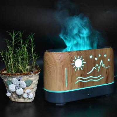 China Home Decorative Mini Volcano Humidifier Mist Maker Aroma Candle Oil Burners Aroma Diffuser for sale