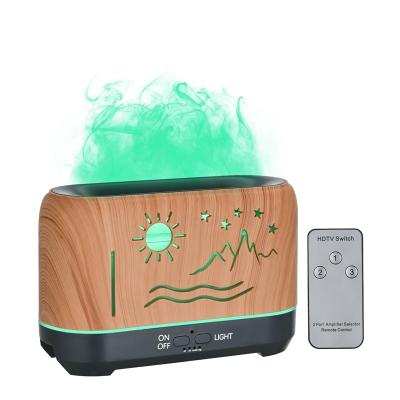 China Innovative Home Ultrasonic Essential Oil Humidifier Flame Aroma Diffuser with Night Light for sale