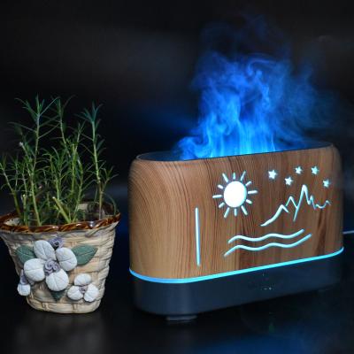 China Home Flame Diffuser Humidifier 180Ml With 7 Colors Fire Flame Effect Essential Oil Diffuser Aroma Humidifier For Home Office Yoga for sale