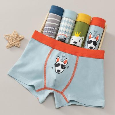 China Breathable Elastic Cotton Custom Cotton Boxers Kids Boy Underwear Teen Panties for sale