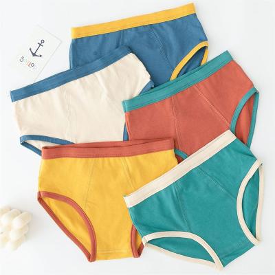 China Breathable Kids Cotton Underwear For Kids Boys Cute Letters Boxer Briefs Underwear for sale