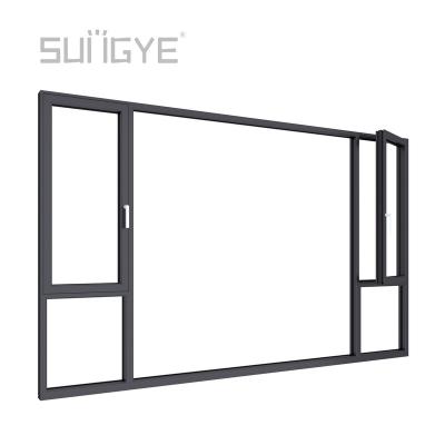 China Magnetic Window Replacement Storm Screen Glass Panels Fixed Narrow Mullion Transom Panel Swing Window for sale