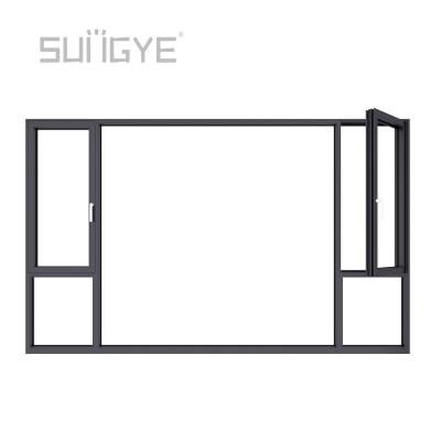 China Magnetic Screen Restoration Paint Anodized Aluminum Window Frame Aluminum Panoramic Panoramic Window for sale