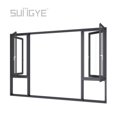 China Guangzhou Long Magnetic Automatic Bedroom Windows Oriental Double Glazed Aluminum Windows for sale