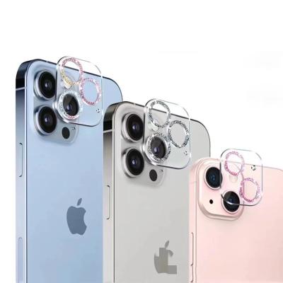 China FOR iPhone 13 Max Pro Fashion Diamond Camera Lens Screen Protector Glossy Clear Glass For iPhone 13 12 11 S22ultra S22plus for sale