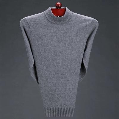 China Anti-wrinkle Winter Men Knitted Warm Sweater Cashmere Sweaters 95% Wool Thermal Solid Color Pullover Male Basic Pullovers for sale