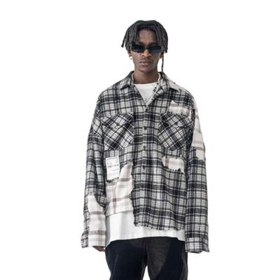 China Factory Direct Sale Anti-pilling Shrred Tie Dye Bleach Flannel Shirt With CE Certificate Service Gentleman Jack for sale