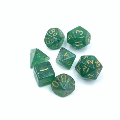 China New mini dice custom glitter dark green dnd dnd polyhedral dice dice dice casino mini acrylic dice plastic tray for sale