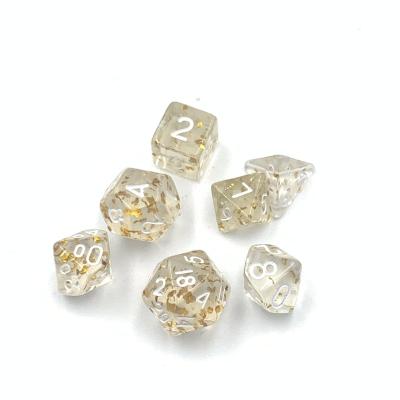 China dnd gold glitter new dice mini dice polyhedral d6 dice plastic tray custom acrylic mini dice casino for sale