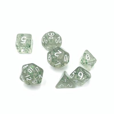 China New mini dice custom glitter green casino acrylic mini dice d&d polyhedral d6 dice dice dice green plastic tray for sale