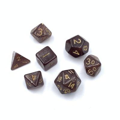 China Mini dies wholesale custom flash brown dnd mini acrylic casino rpg die cut plastic d&d dies polyhedron d6 dice tray for sale