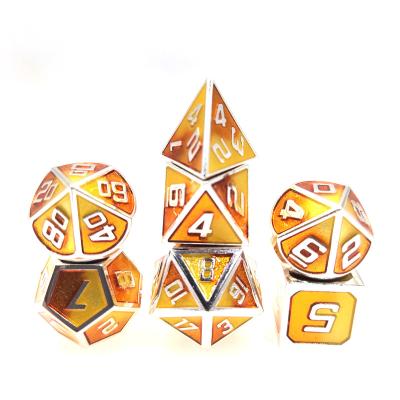 China Wholesale 2022 new fashionable custom dnd metal dice game dice bright silver gold brown in bulk for sale