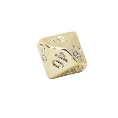 China Luxury custom engrave square cube dnd die cut antique nickel entertainment game metal die set for sale