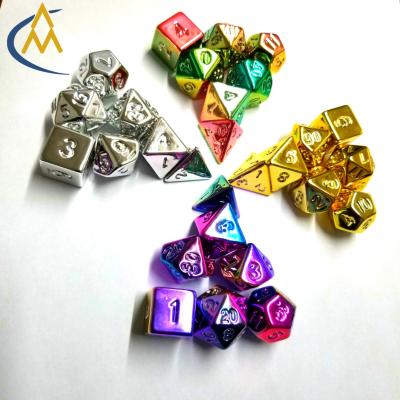 China Three Color Deluxe Transparent Mixed Polyhedron Die Cut DND Board Game Floating Silk Acrylic Dies for sale