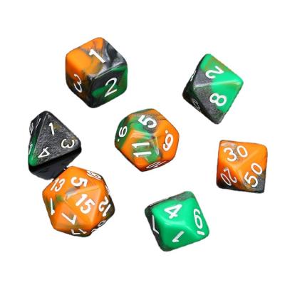 China Hot Wholesale Board Game Accessories Otorhino Single Dies Polyhedral Set of Three Acrylic Mixed Colors Custom Dies for sale