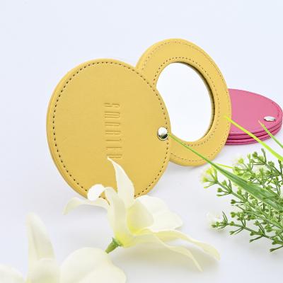 China Custom Cosmetic Gift Rose Gold Pink Luxury Space Vintage Hand Mirror Square Hand Held Compact Durable Metal Small for sale